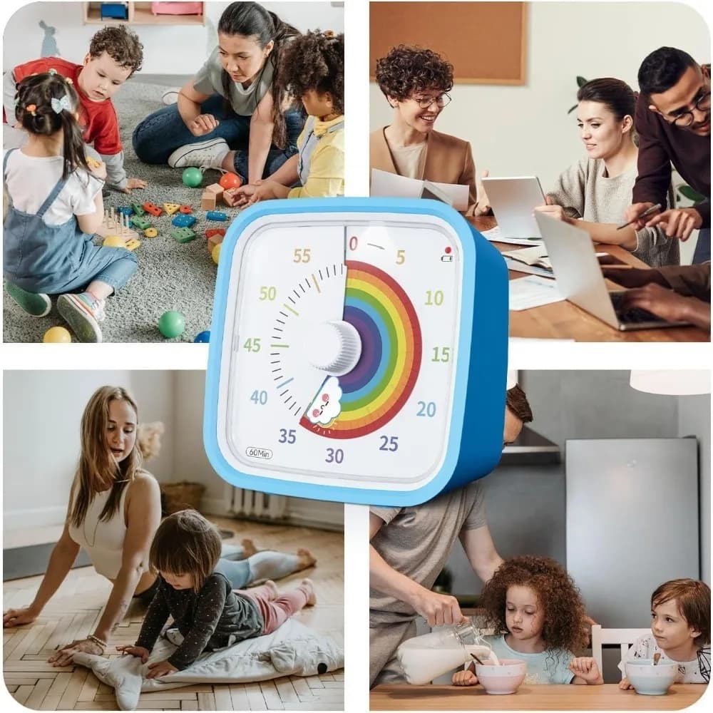 60-minutowy wizualny timer Pomodoro, bez baterii 🌈