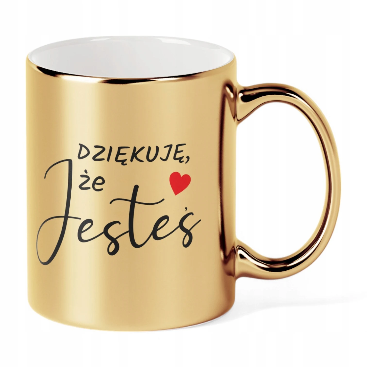 Złoty solidny kubek prezentowy i walentynkowy 330 ml super jakość❤️